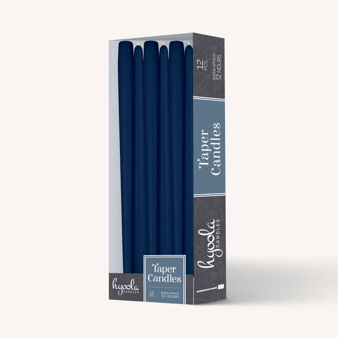 Blue Taper Candles - 14 Inch - 12 Pack