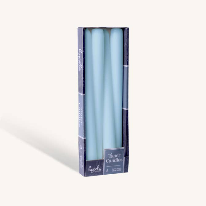 Ice Blue Taper Candles - 10 Inch - 4 Pack