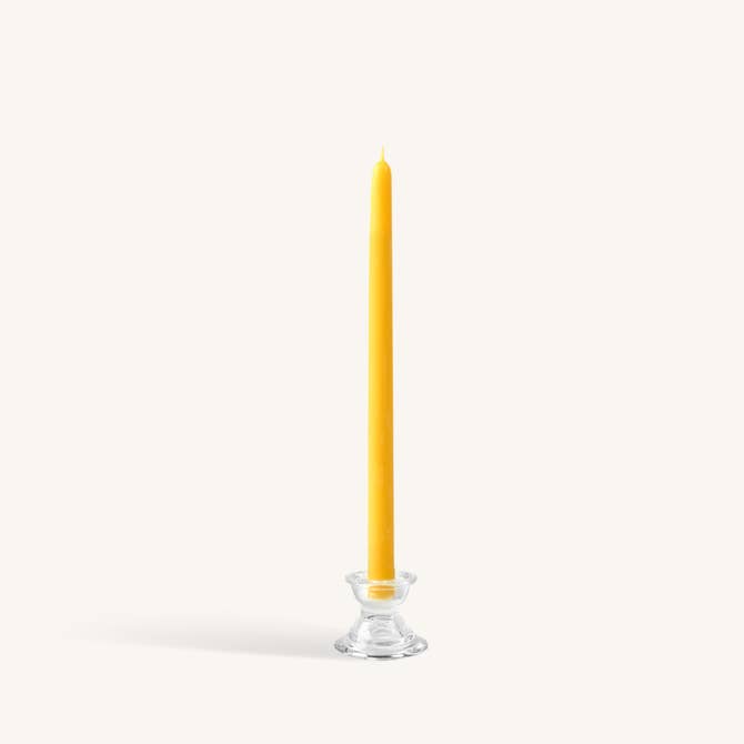 Yellow Beeswax Candles - 14 inch  - 2 Pack