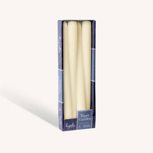 Wool White Taper Candles - 12 Inch - 4 Pack