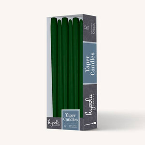 Hunter Green Taper Candles - 12 Inch - 12 Pack