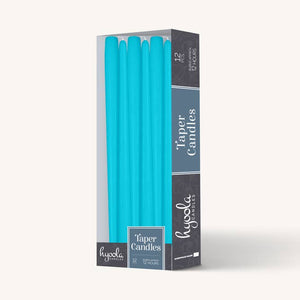 Turquoise Taper Candles - 14 Inch - 12 Pack