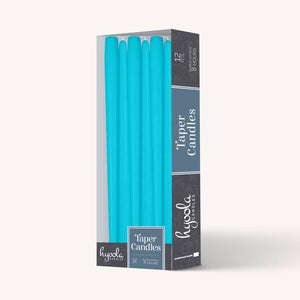 Turquoise Taper Candles - 10 Inch - 12 Pack