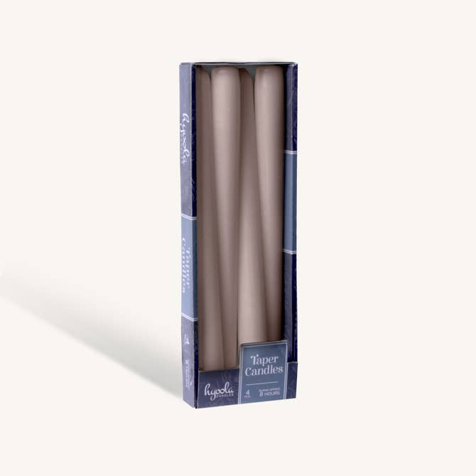 Taupe Taper Candles - 12 Inch - 4 Pack
