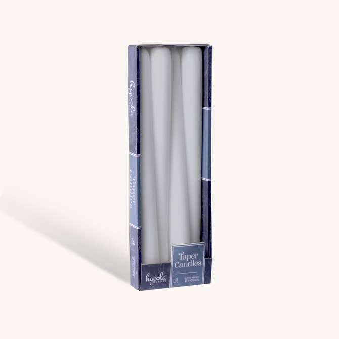 Light Grey Taper Candles - 12 Inch - 4 Pack