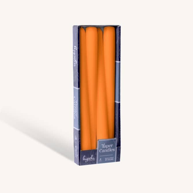 Orange Taper Candles - 10 Inch - 4 Pack