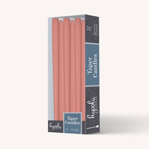 Rose Pink Taper Candles - 12 Inch - 12 Pack
