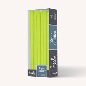 Lime Taper Candles - 10 Inch - 12 Pack