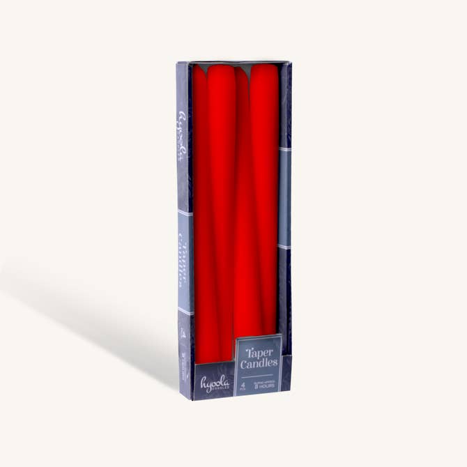 Red Taper Candles - 10 Inch - 4 Pack