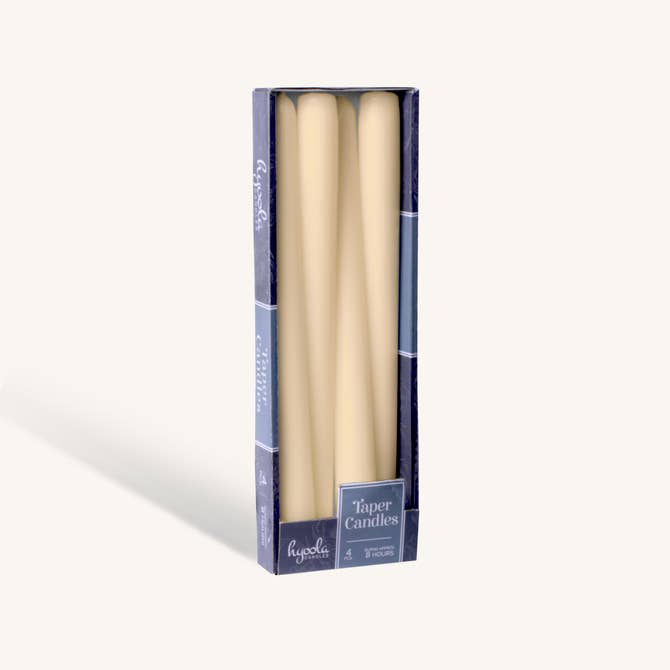 Cream Taper Candles - 12 Inch - 4 Pack