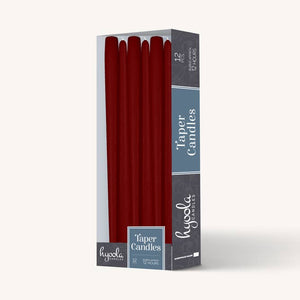Burgundy Taper Candles - 14 Inch - 12 Pack