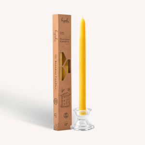 Yellow Beeswax Candles  - 12 inch - 2 Pack