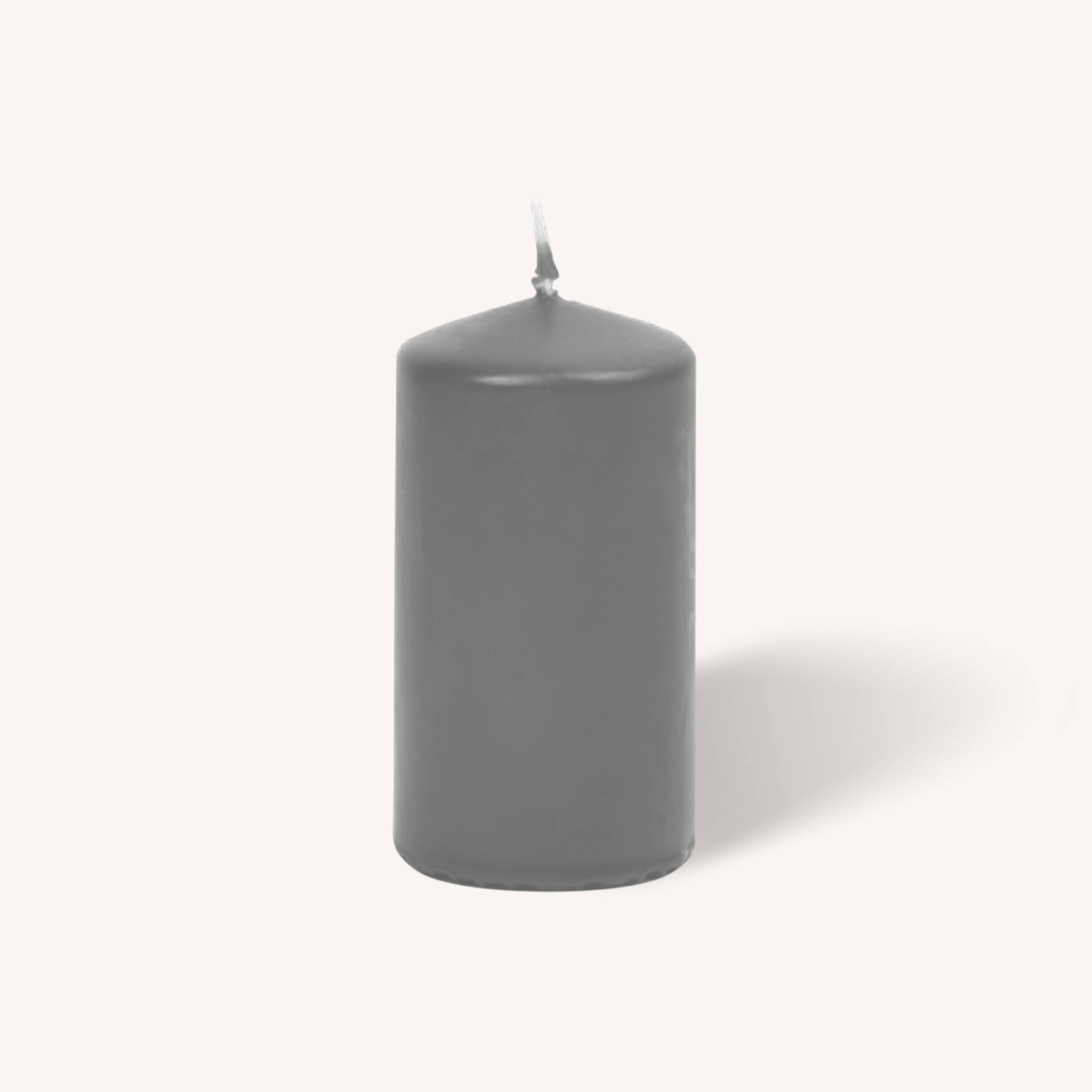 Grey Pillar Candles - 2" x 4" - 4 Pack