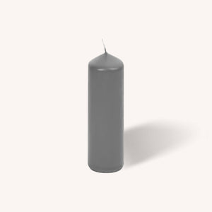 Grey Pillar Candles - 2" x 9" - 4 Pack