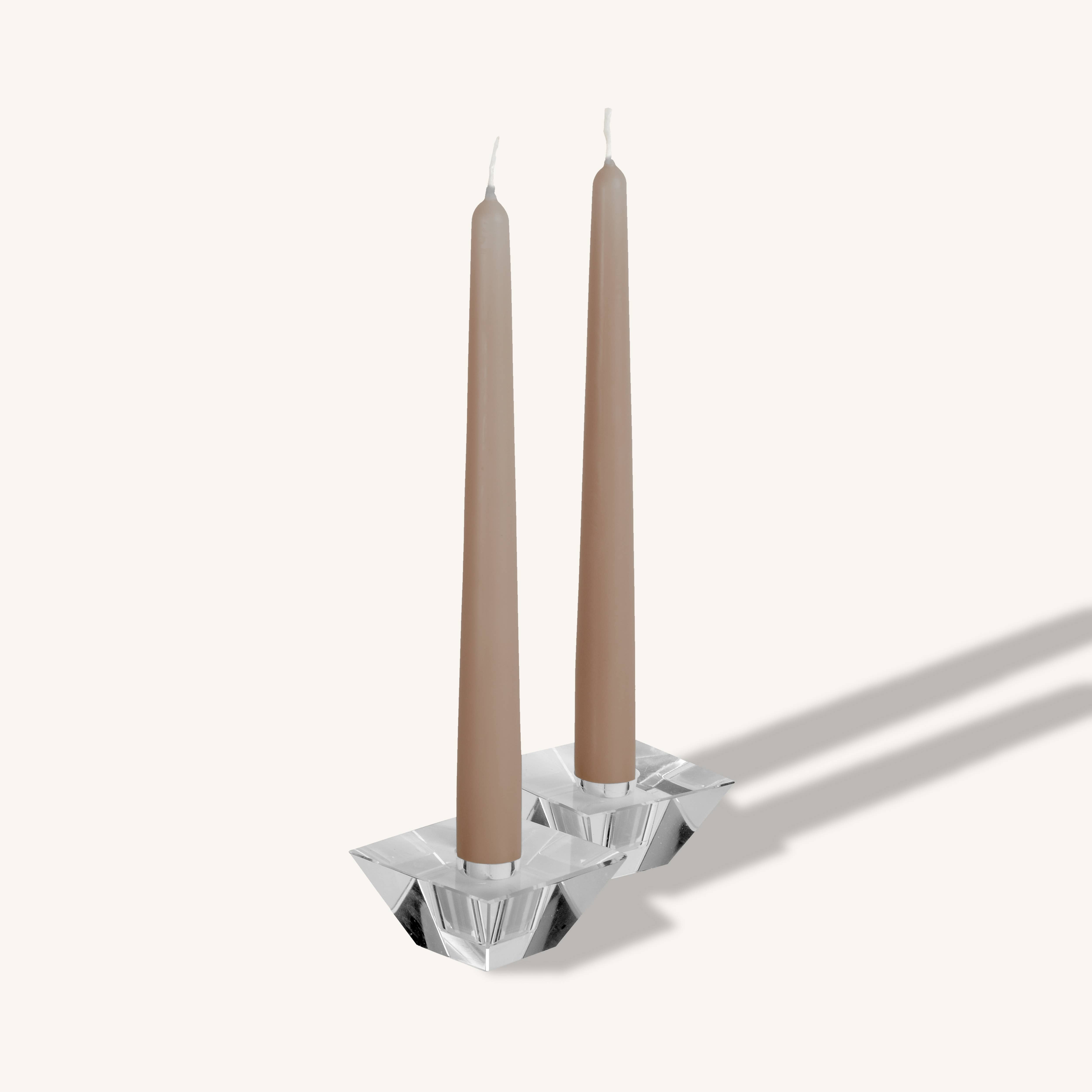 Taupe Taper Candles - 12 Inch - 12 Pack