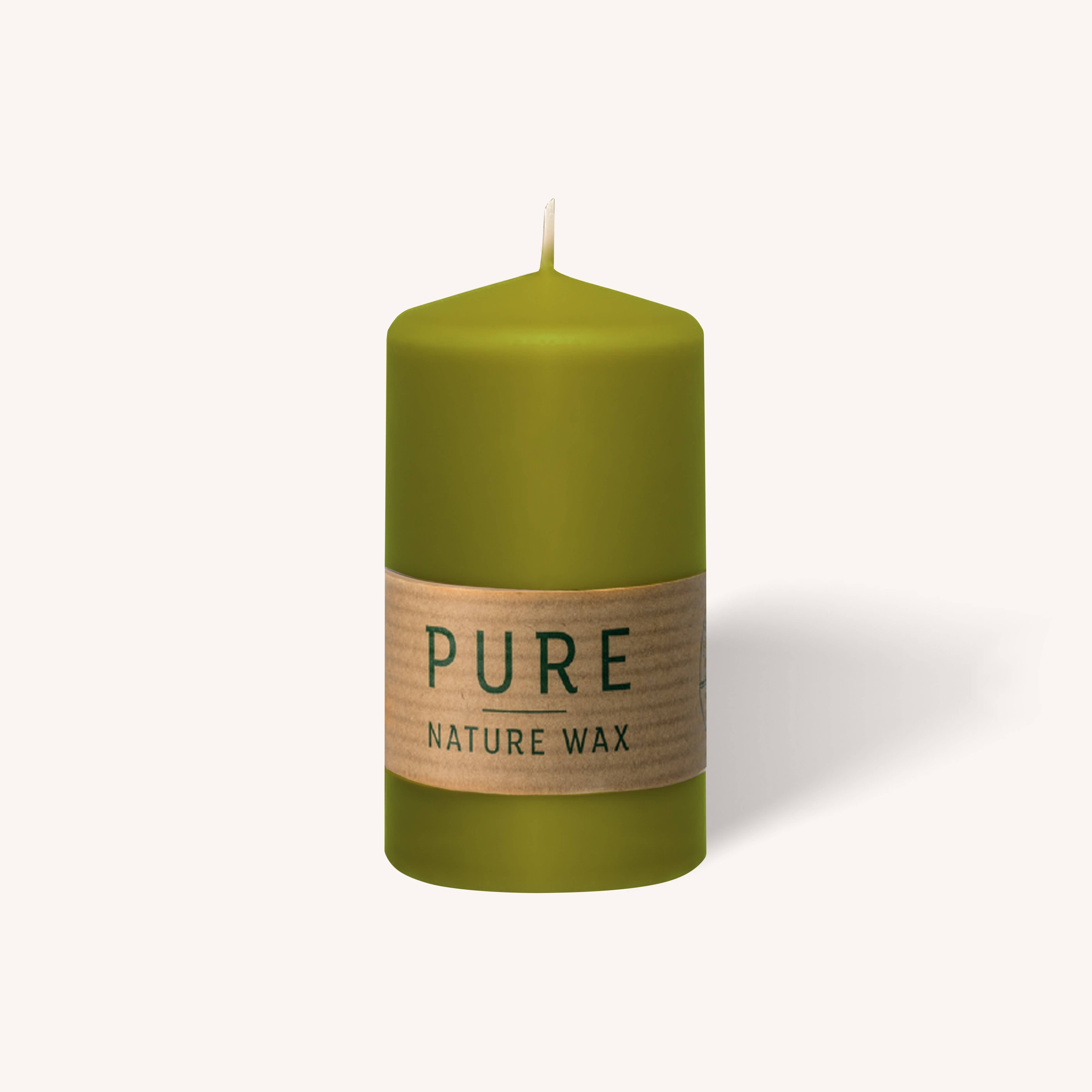 Pure Nature Wax Green Pillar Candle - 2.7” x 5" - 3 Pack