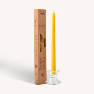 Yellow Beeswax Candles - 12 inch  - 4 Pack