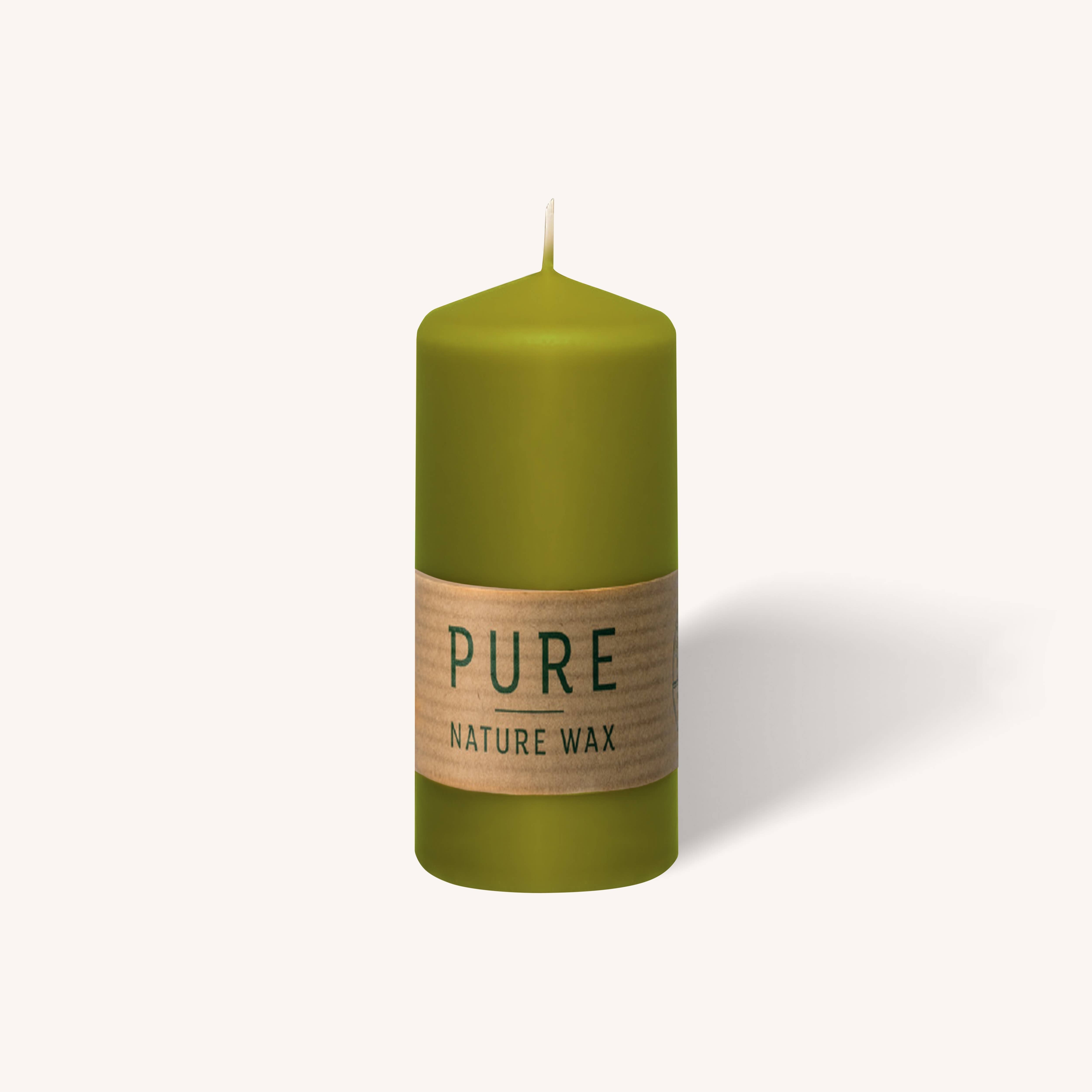 Pure Nature Wax Green Pillar Candle - 2.3" x 5" - 4 Pack