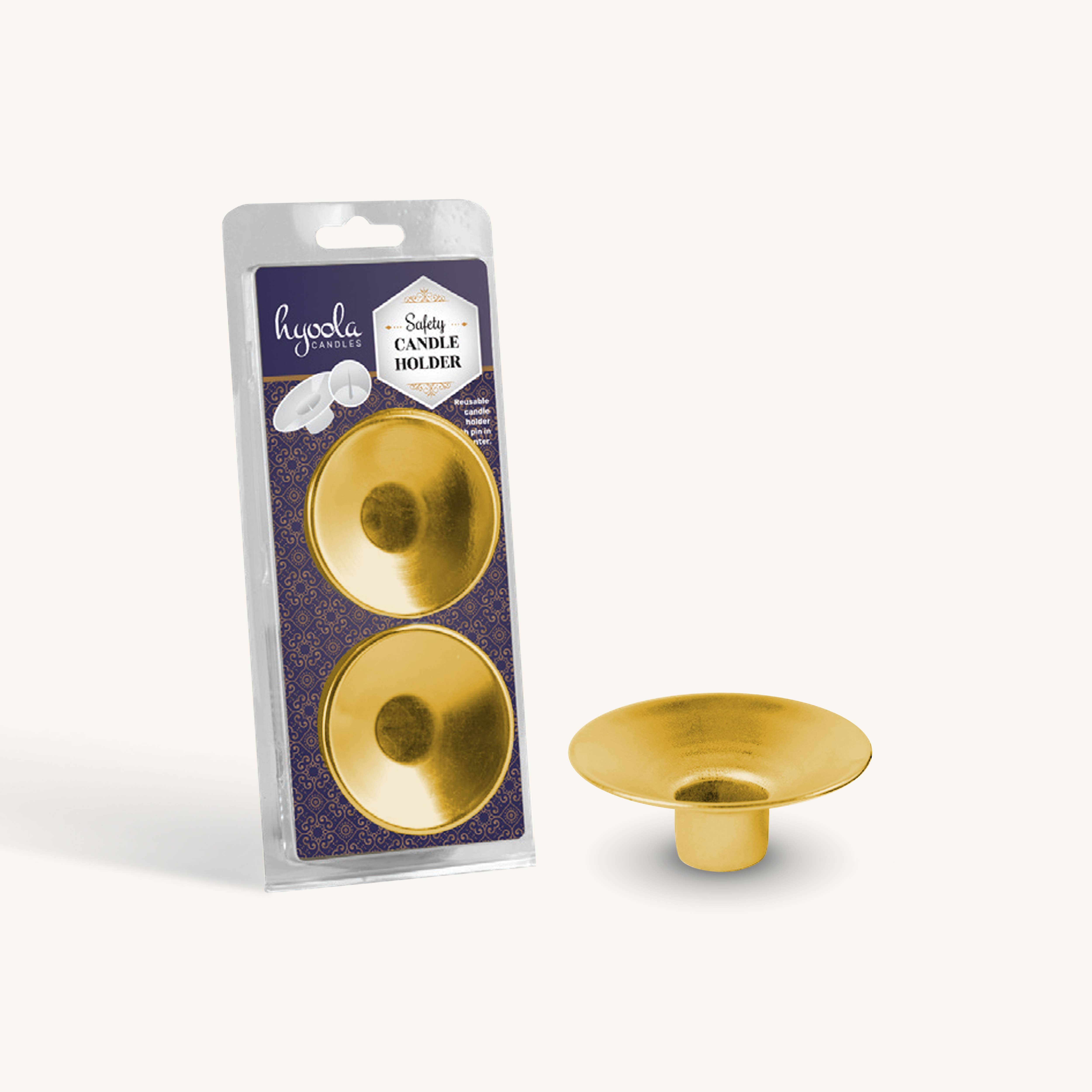 Safety Candle Holder - Gold - 2 Pack