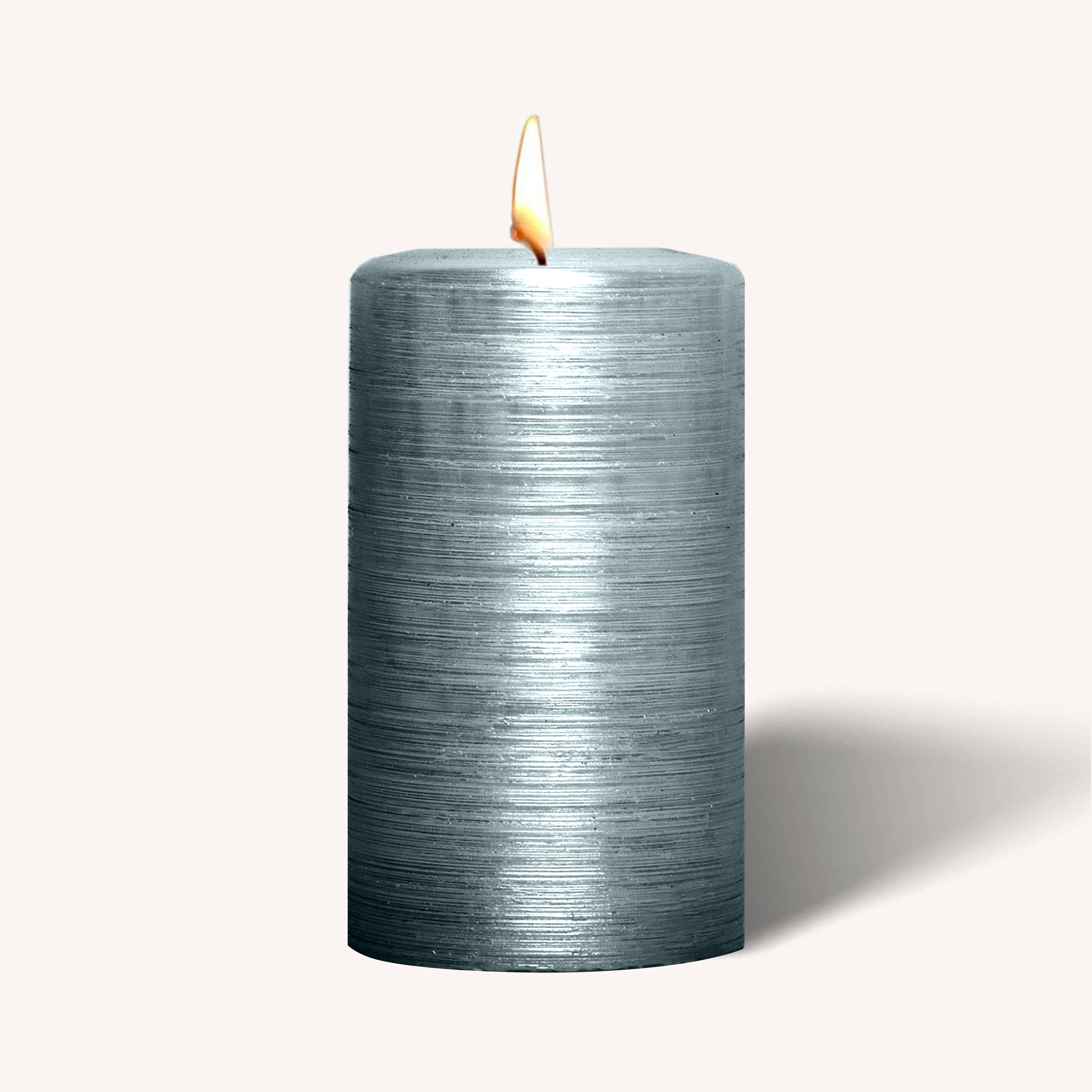 Brushed Metallic Pillar Candles - Sage - 2.7" x 5" - 6 Pack