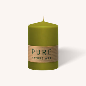 Pure Nature Wax Green Pillar Candle - 2.3" x 3.5" - 4 Pack