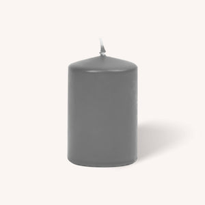 Grey Pillar Candles - 2" x 3" - 4 Pack