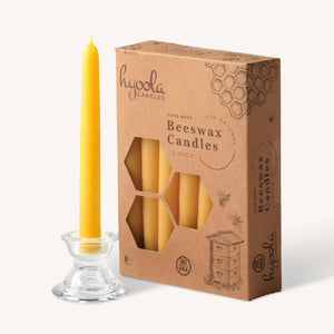 Yellow Beeswax Candles- 6 Hours - 12 Pack