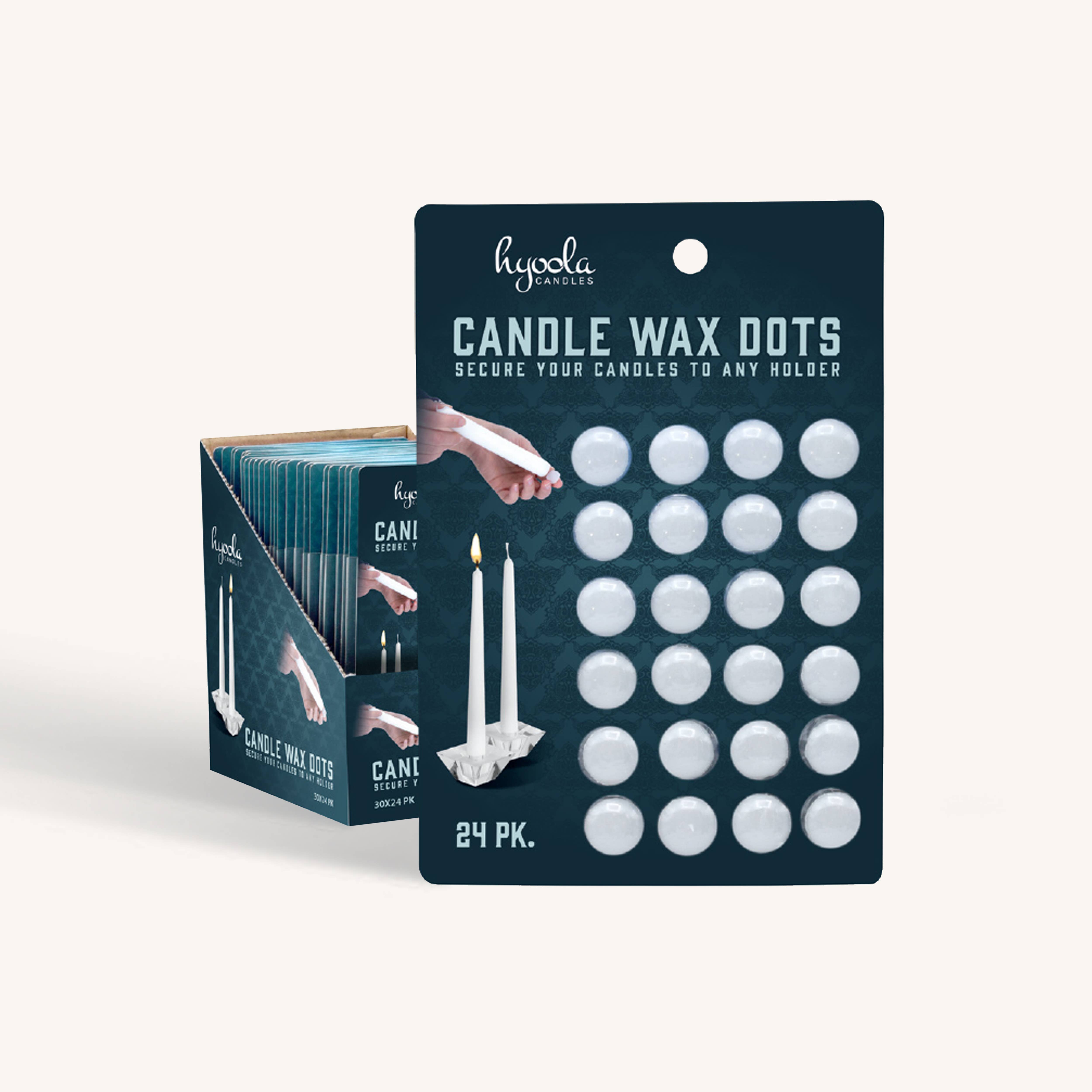 Candle Sticky Wax Dots - 24 Pack