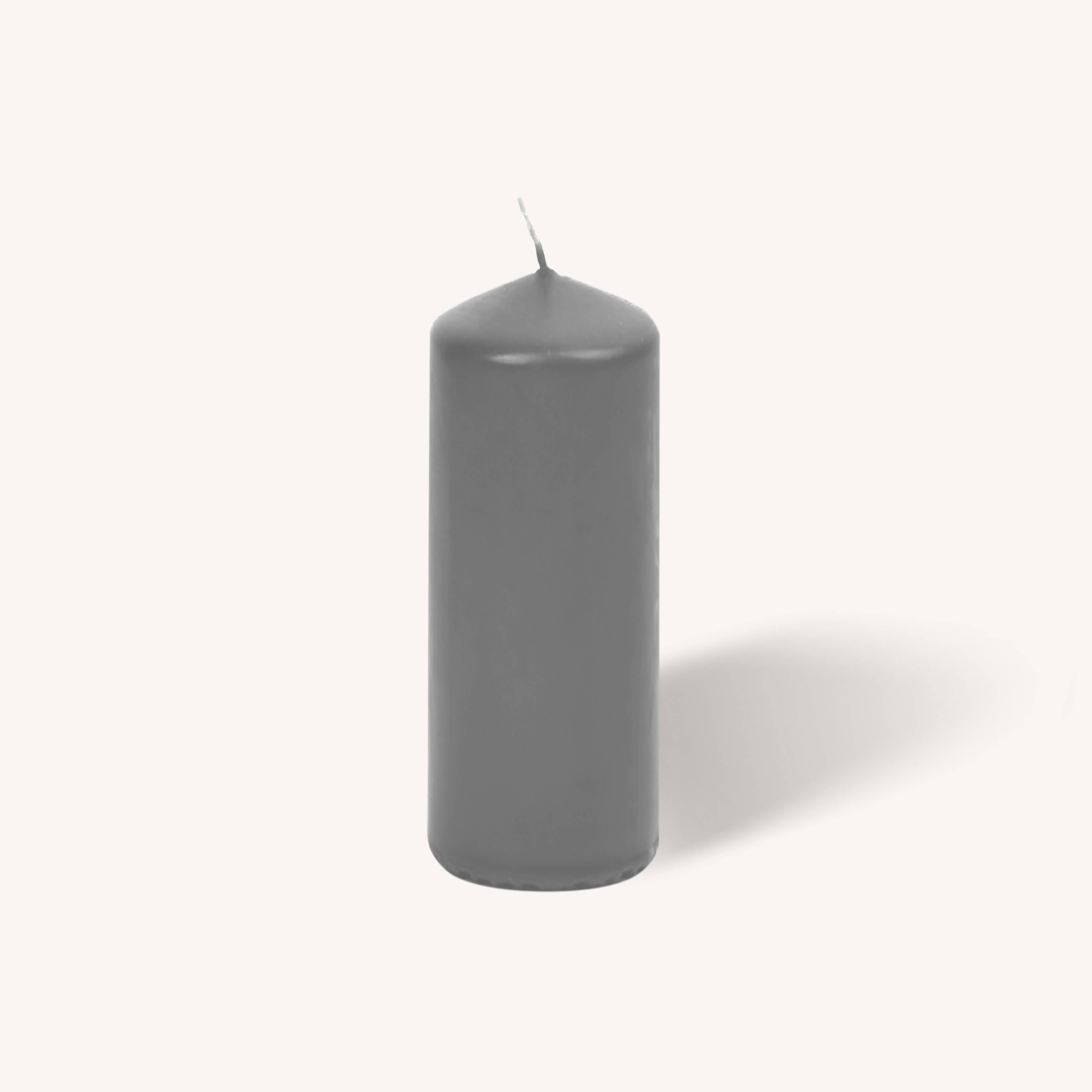 Grey Pillar Candles - 2" x 6" - 4 Pack
