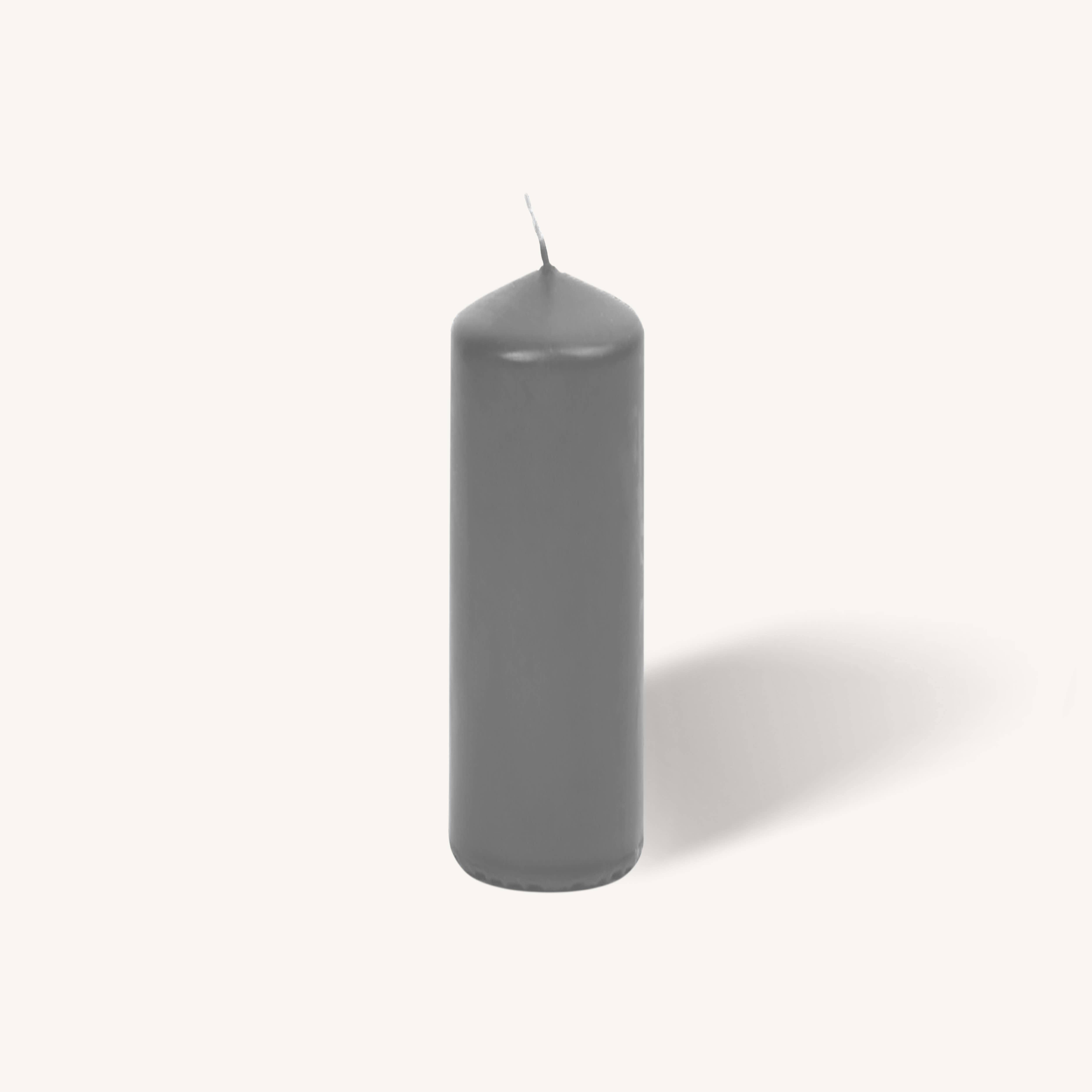 Grey Pillar Candles - 2" x 8" - 4 Pack
