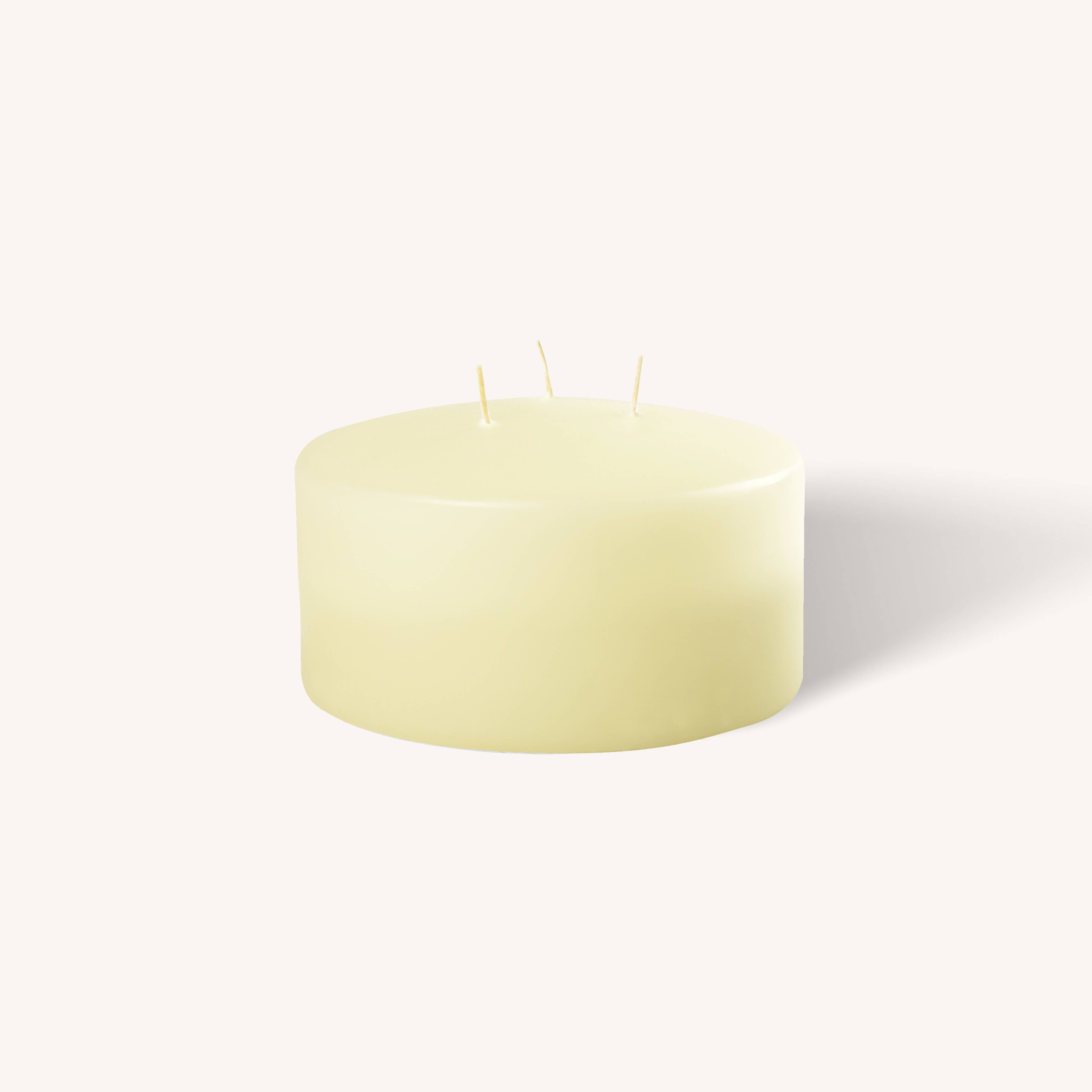 Ivory 3 Wick Pillar Candles - 6" x 3"