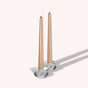 Metallic Copper Taper Candles - 14 Inch - 12 Pack