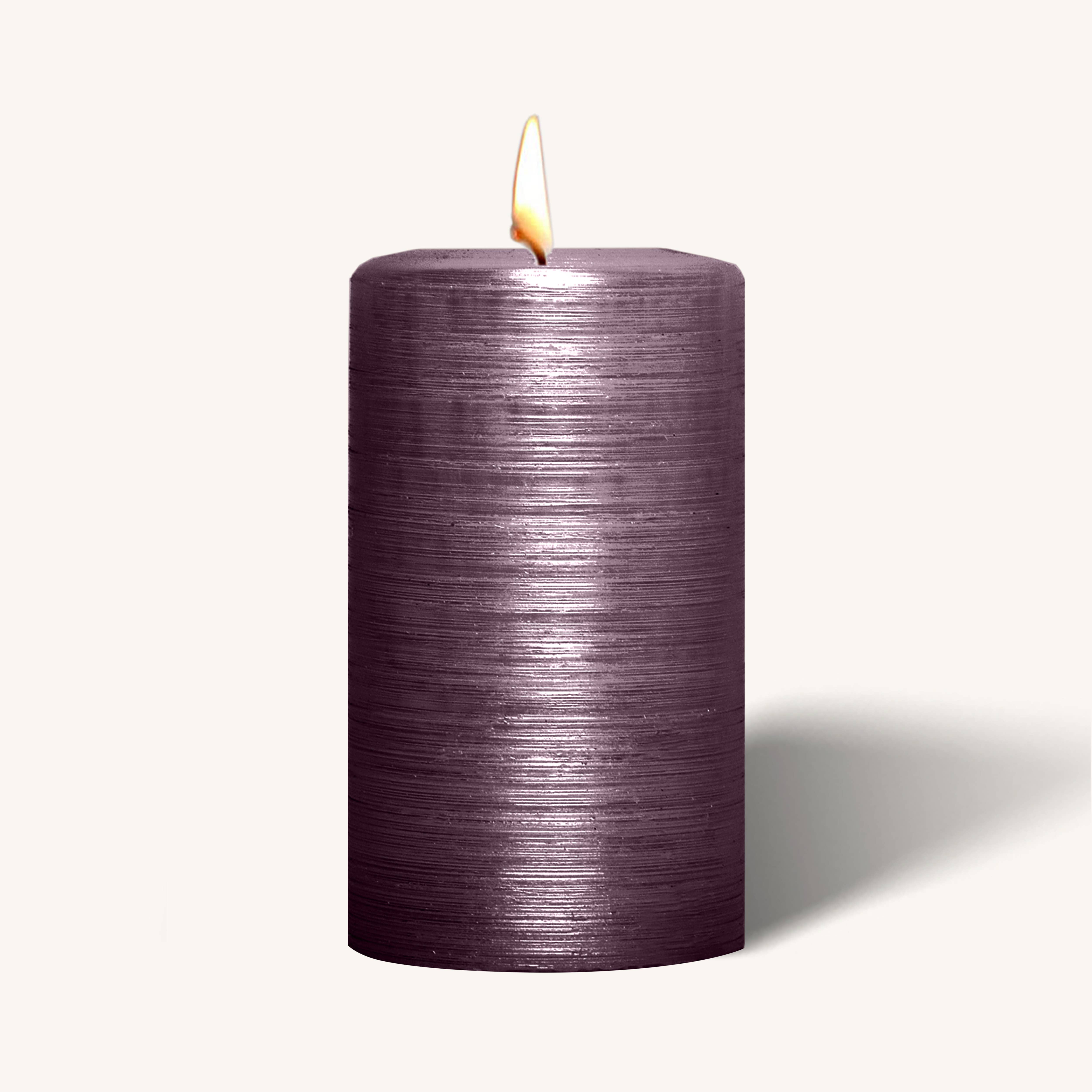 Brushed Metallic Pillar Candles - Purple - 2.7" x 5" - 6 Pk